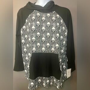LuLaRoe Black Skull Scroll Amber 2XL
